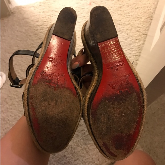 Christian louboutin black wedges sz 36 - Picture 5 of 5