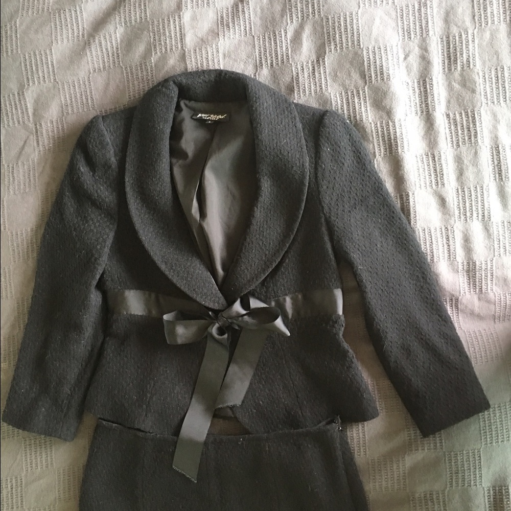 Betsy Johnson wool skirt suit