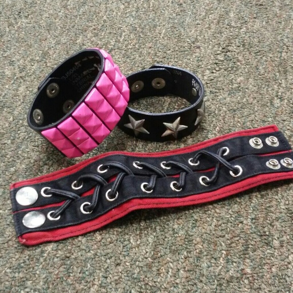 Tripp nyc Jewelry - Tripp Hot topic leather spike star corset cuffs