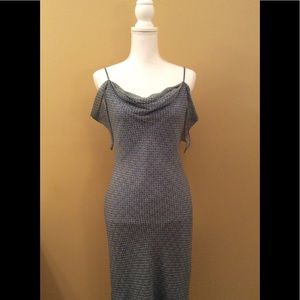 NEW! Lapis Blue Dress with drape neck Size S