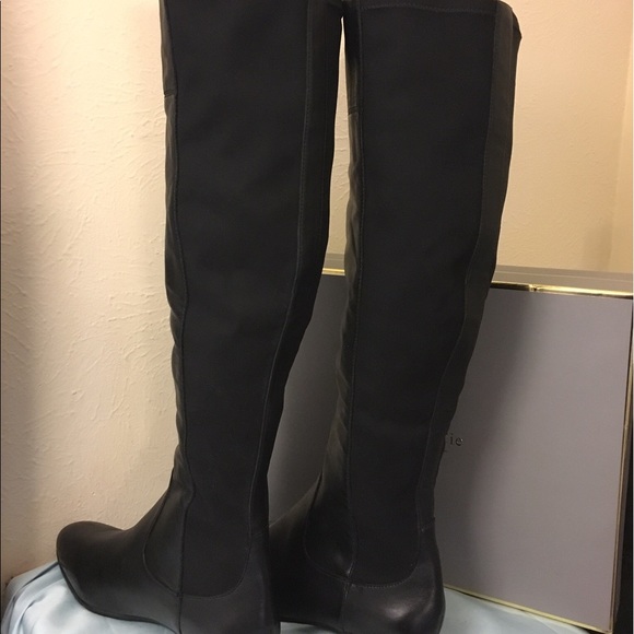 [Louise Et Cie]  Over the Knee Black Leather Boots - Picture 3 of 6