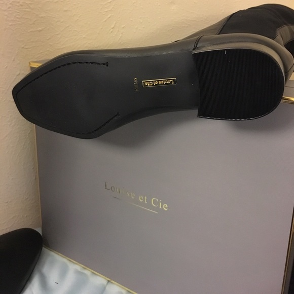 [Louise Et Cie]  Over the Knee Black Leather Boots - Picture 4 of 6