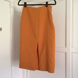 TOPSHOP | Burnt Sienna Midi Skirt With Front Slit