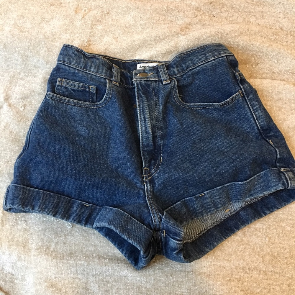 American apparel high waisted jean shorts