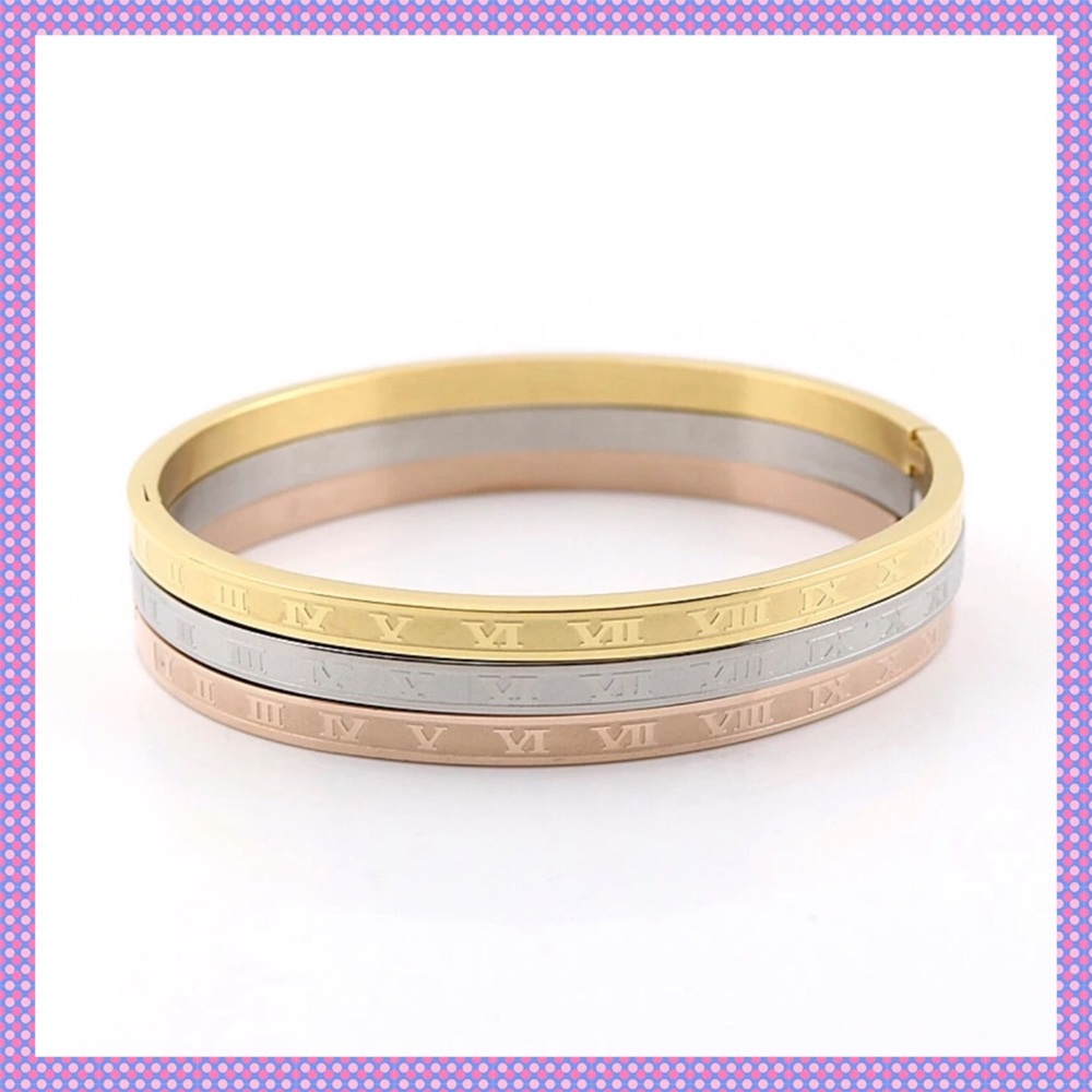 🌼3-Piece Roman Numeral Bangle Bracelets🌼 - Picture 3 of 7