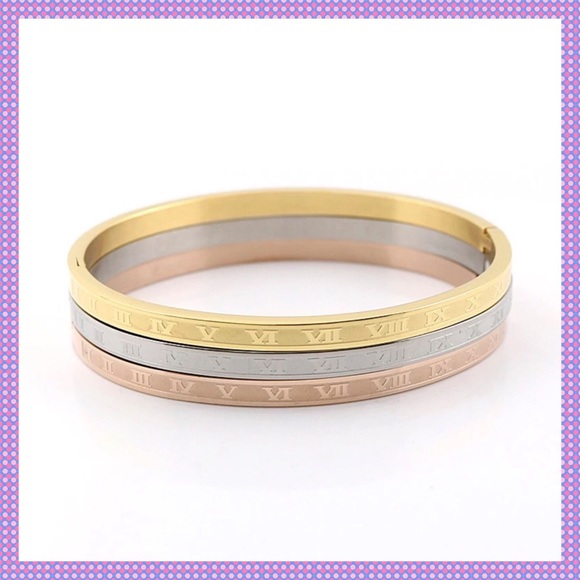 🌼3-Piece Roman Numeral Bangle Bracelets🌼 - Picture 3 of 7