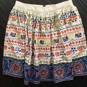 Alice & Olivia Tania Embroidered Mini Skirt