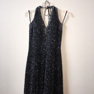 Black Beaded Formal Dress