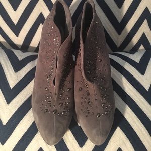 Gianni Bini Grey Suede and Silver Studded Bootie