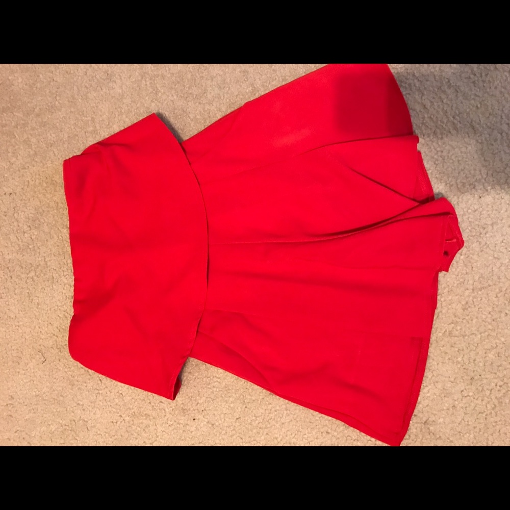 Red flowey romper