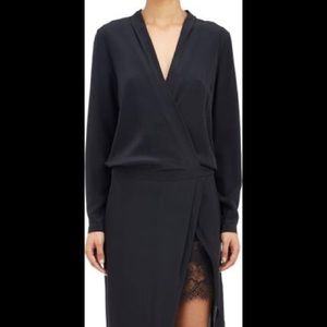 NWOT Michelle Mason Silk Wrap Dress, Navy, Size 0