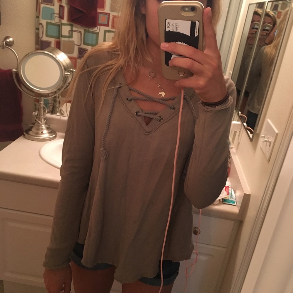 free people lace up top