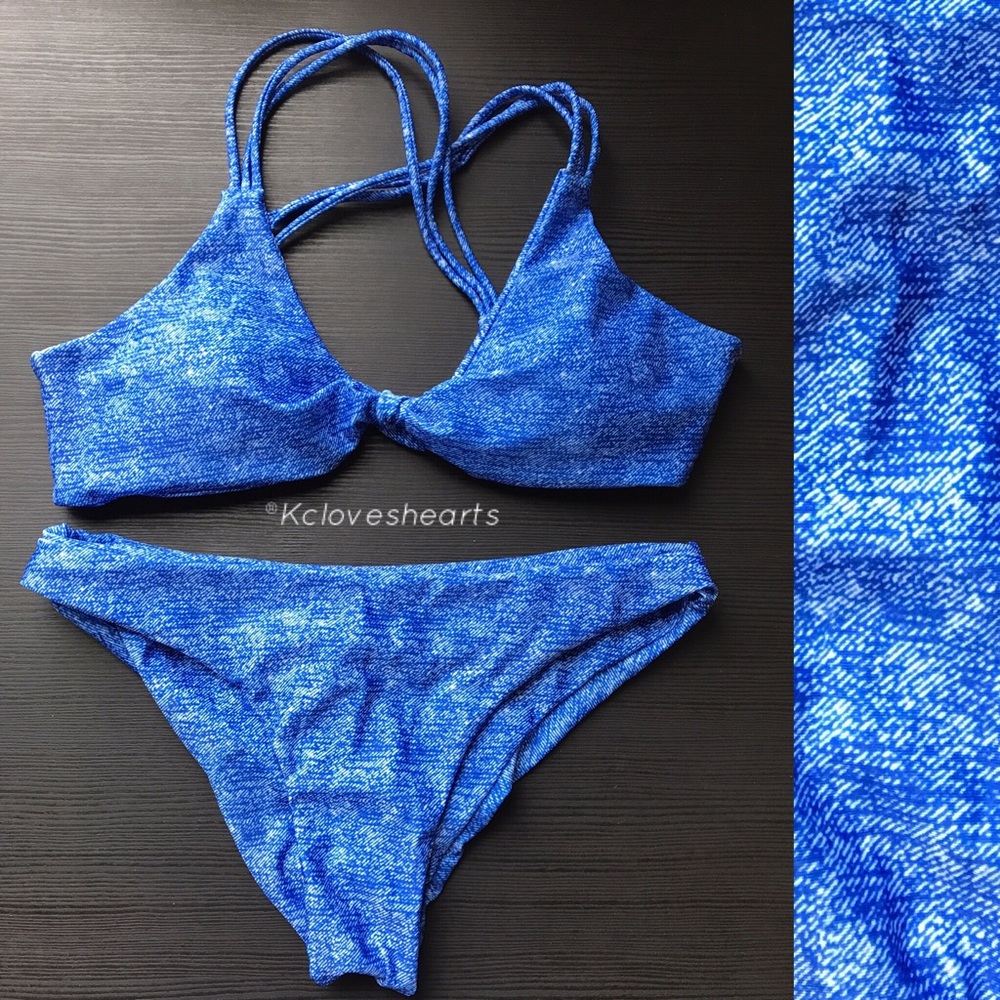 Blue Speckled Cheekster Bikini - Picture 2 of 3