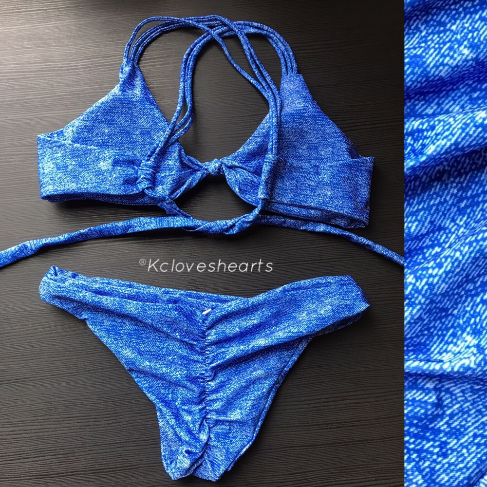 Blue Speckled Cheekster Bikini - Picture 3 of 3