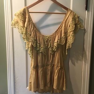 Cecico yellow/gold Boho Blouse