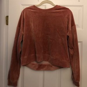 Forever 21 cropped velvet sweatshirt