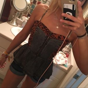 zip up peplum top