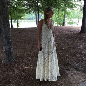 lace cream prom dress worn once!