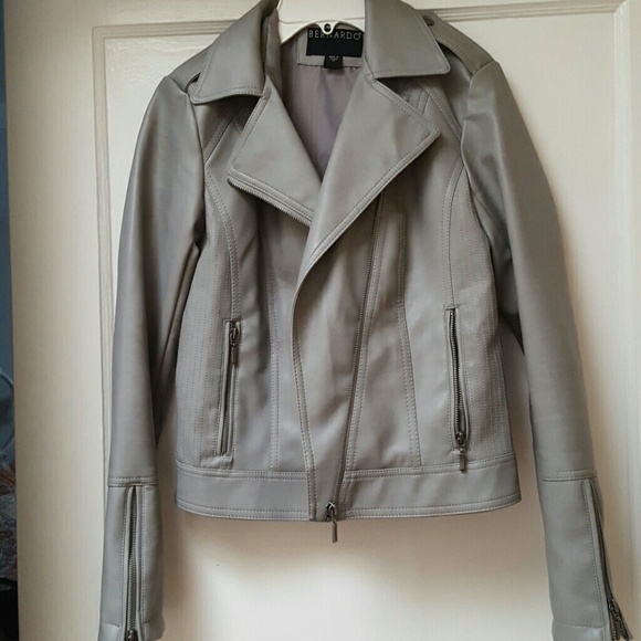 Bernardo Jackets & Blazers - Grey leather feel jacket