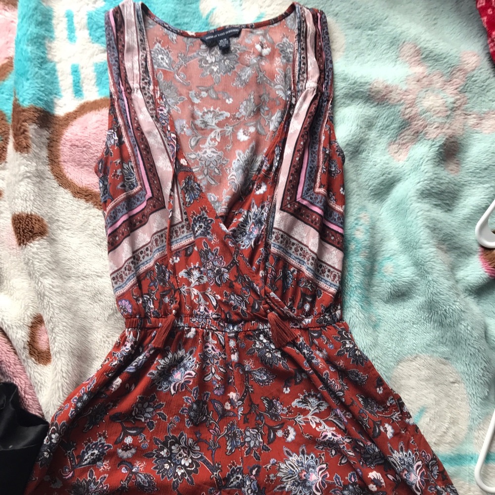American Eagle Outfitters Paisley Rust Romper