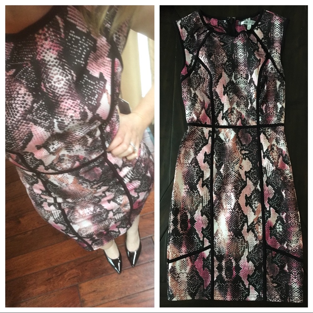 Pink Snakeskin Print Dress