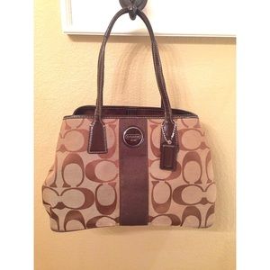 Coach Signature Carryall Stripe Handbag F17424