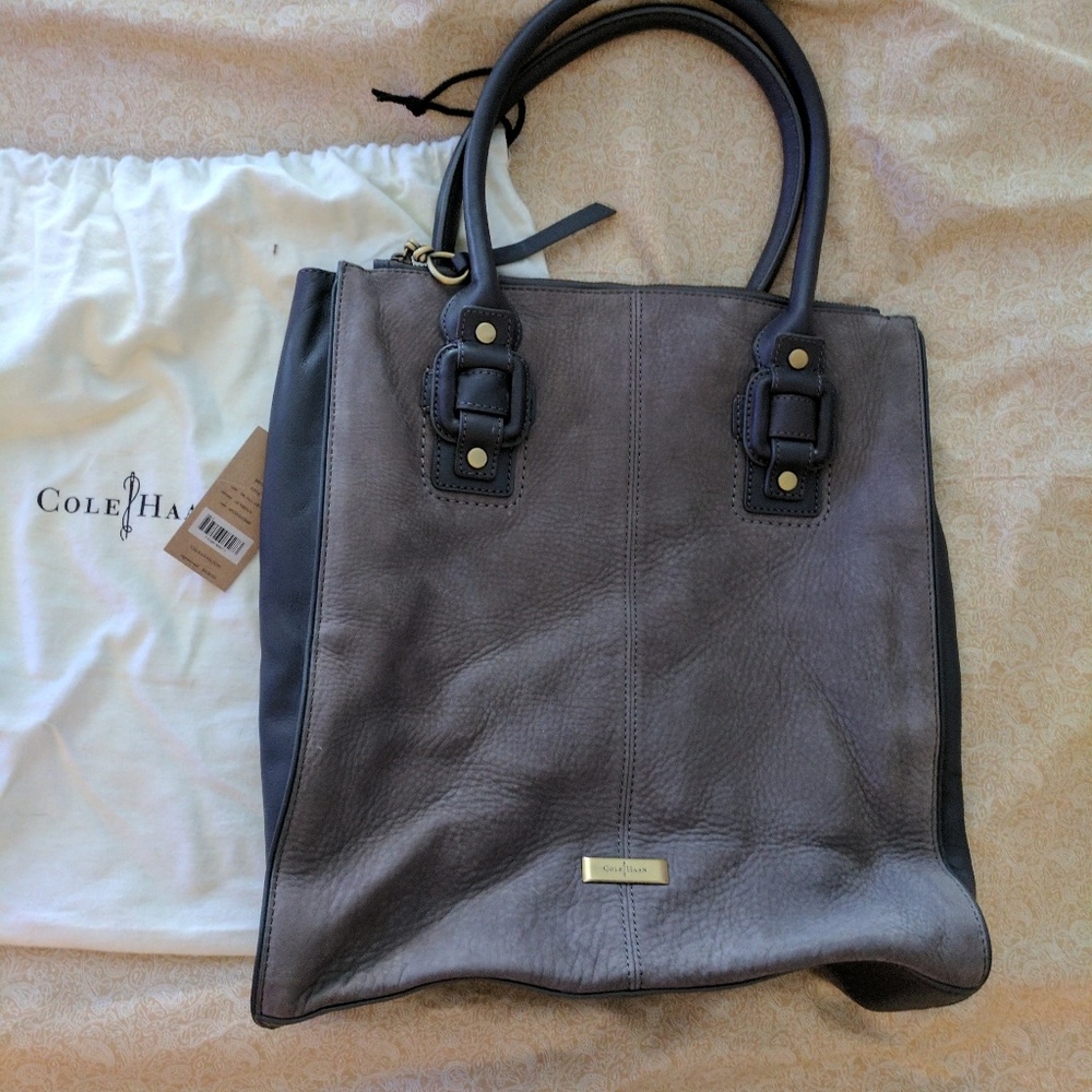 Cole Haan Tote Dk Grey Leather NWT Gorgeous !!