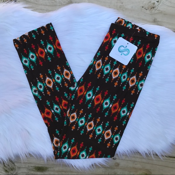 Colorful Aztec Print Leggings - Picture 3 of 3