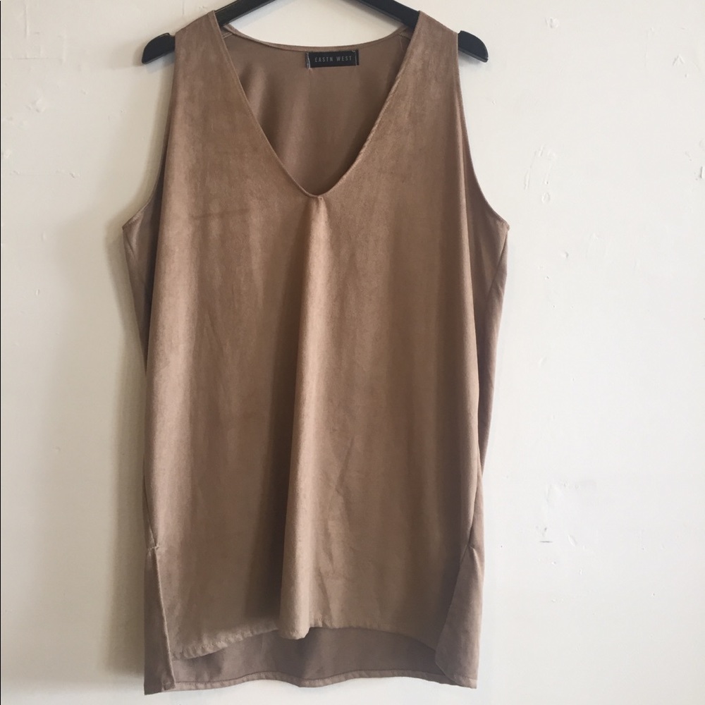 Tan suede tank top