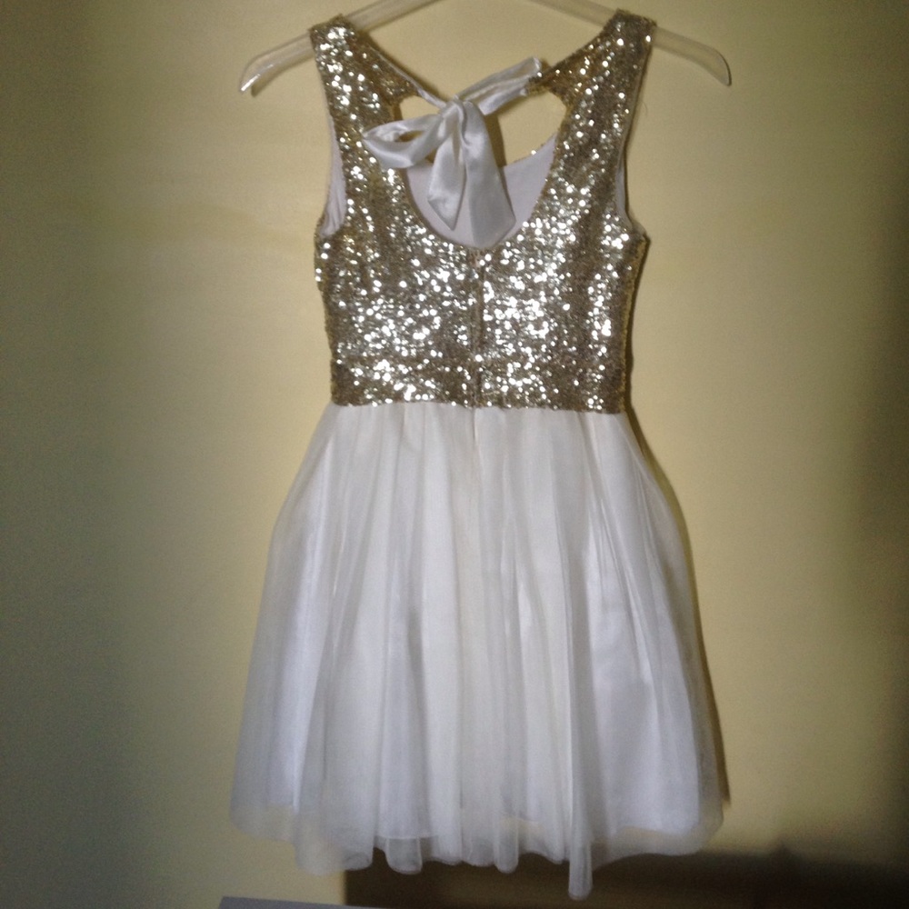 White and Gold Homecoming Dress