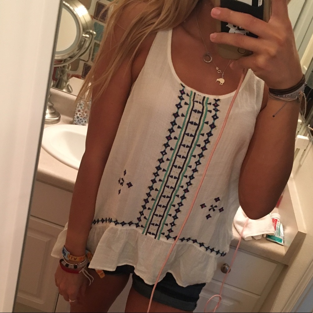 embroidered tank top