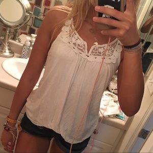 white embroidered tank