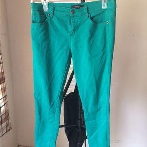 Teal skinny jeans