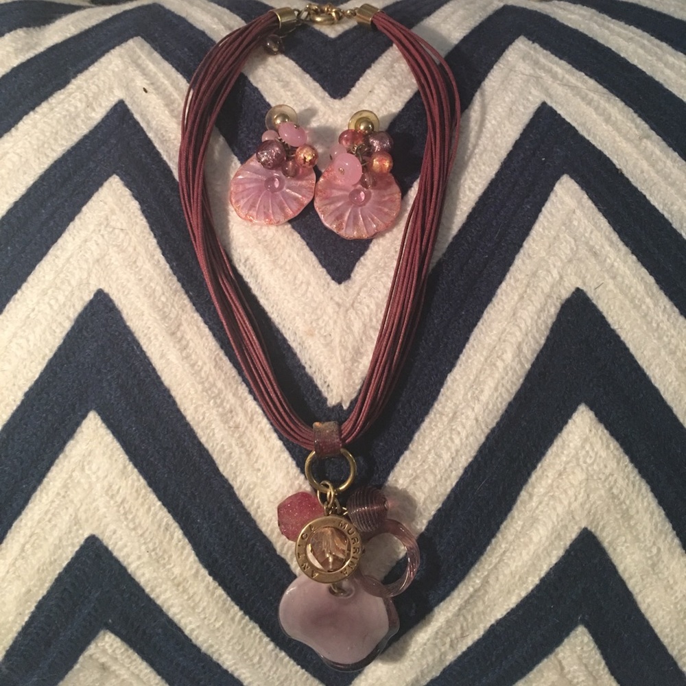 Murano Glass earrings in Necklace from Italy