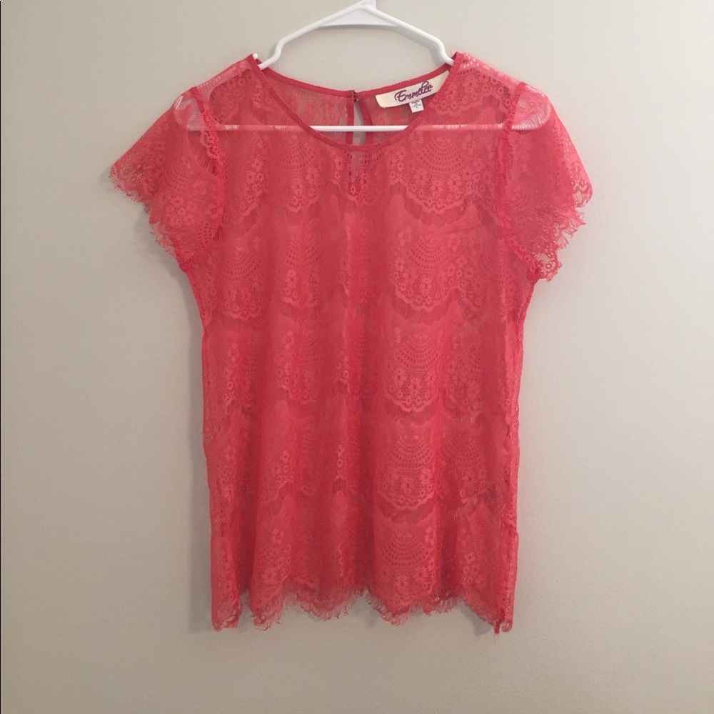 Coral Lace Shirt
