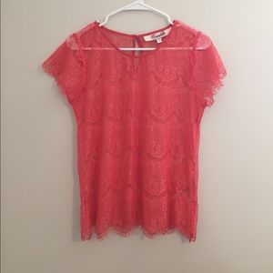 Coral Lace Shirt
