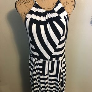 Navy/White Maxi Dress