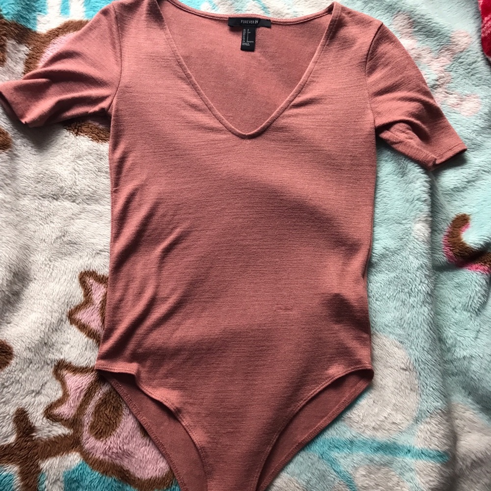 Pink/Mauve V-neck Bodysuit