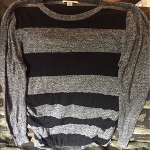 Liz Lange maternity shirt grey and black stripes
