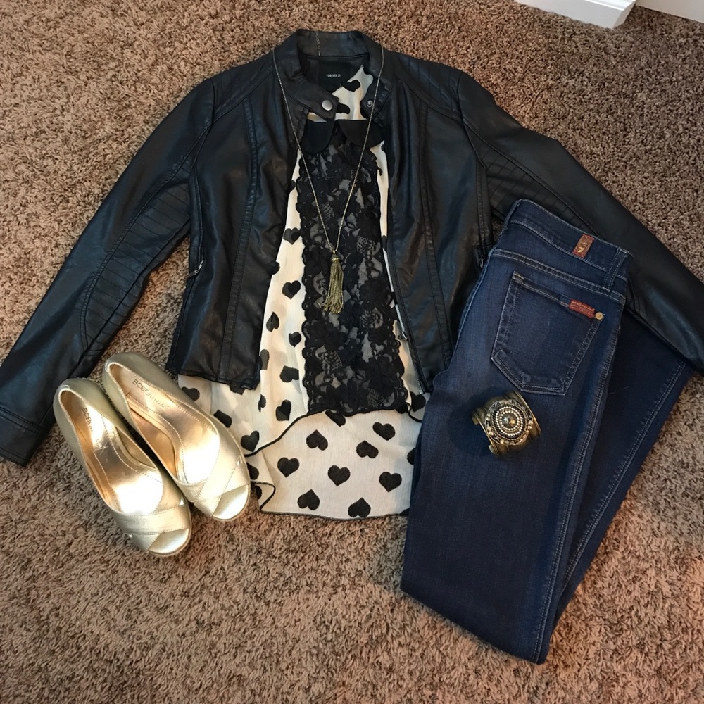 🕶Trendy Black Faux Moto Jacket🕶