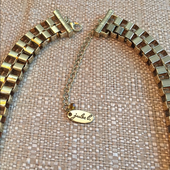 Jules B. Statement linked gold w/marbled pendants - Picture 2 of 6
