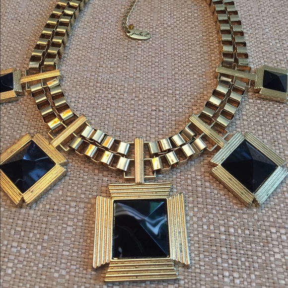 Jules B. Statement linked gold w/marbled pendants - Picture 3 of 6