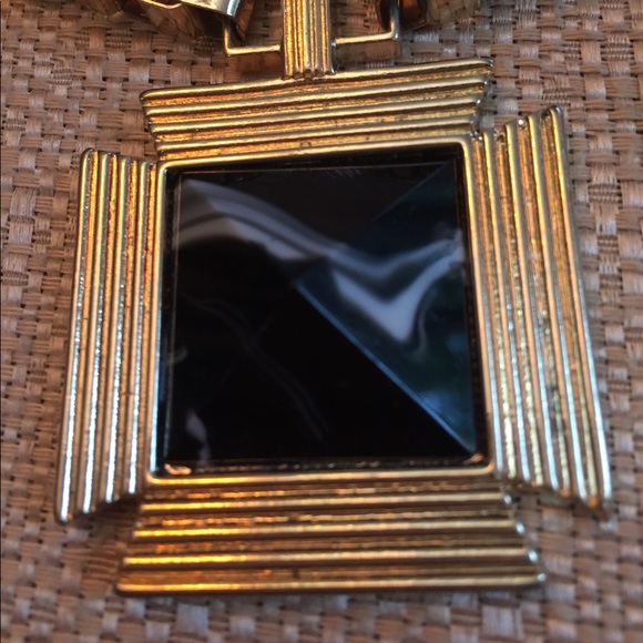 Jules B. Statement linked gold w/marbled pendants - Picture 4 of 6