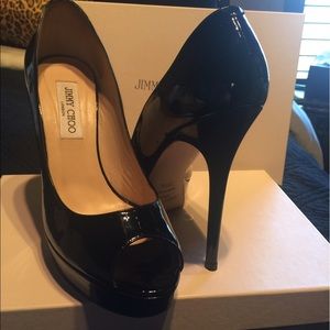 Black patent leather Jimmy Choo heels