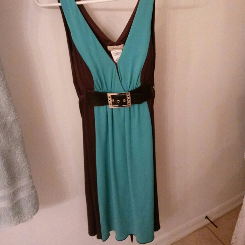 Brown & Turquoise dress