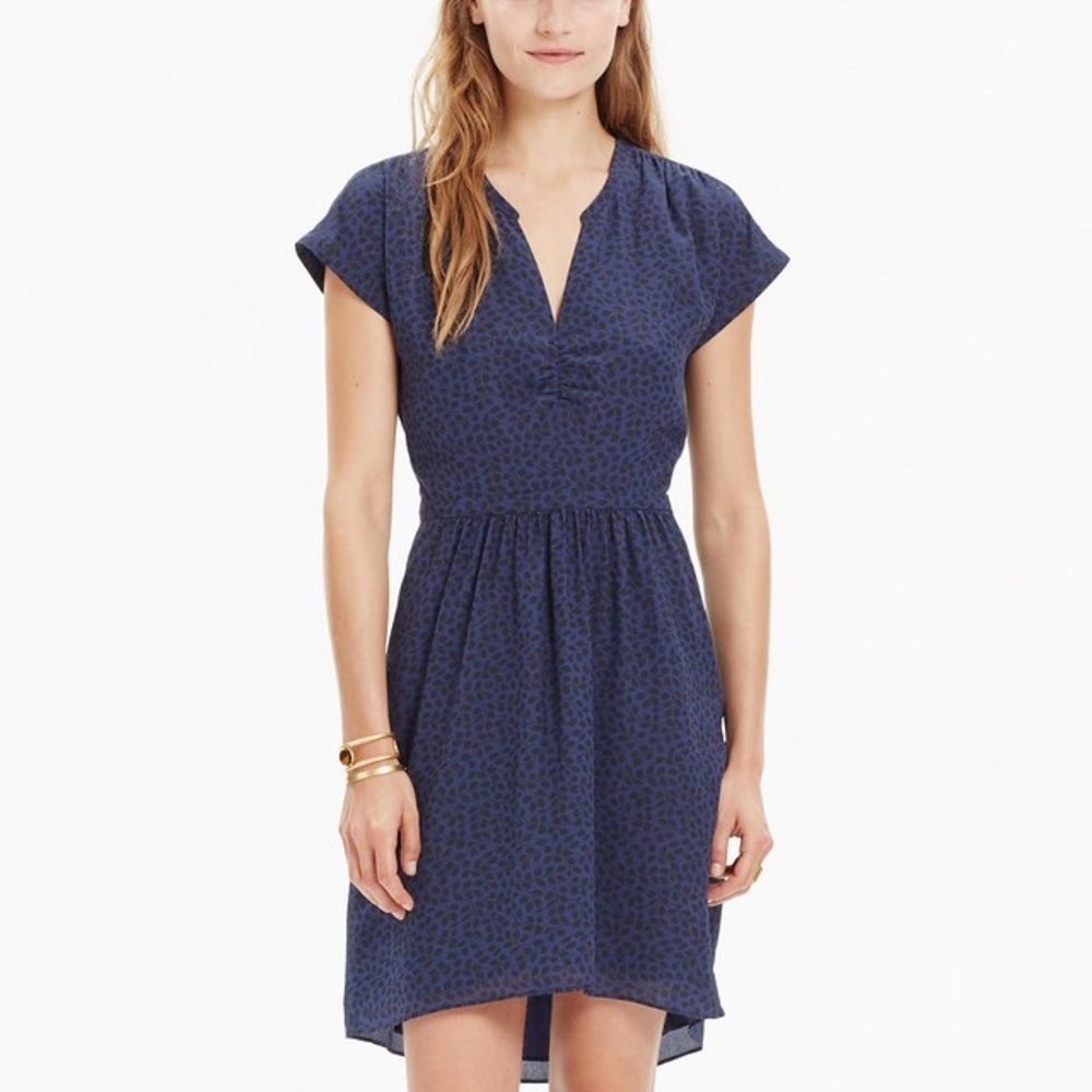 Madewell Silk Fable Dress in Leaf Shade, EUC sz 6