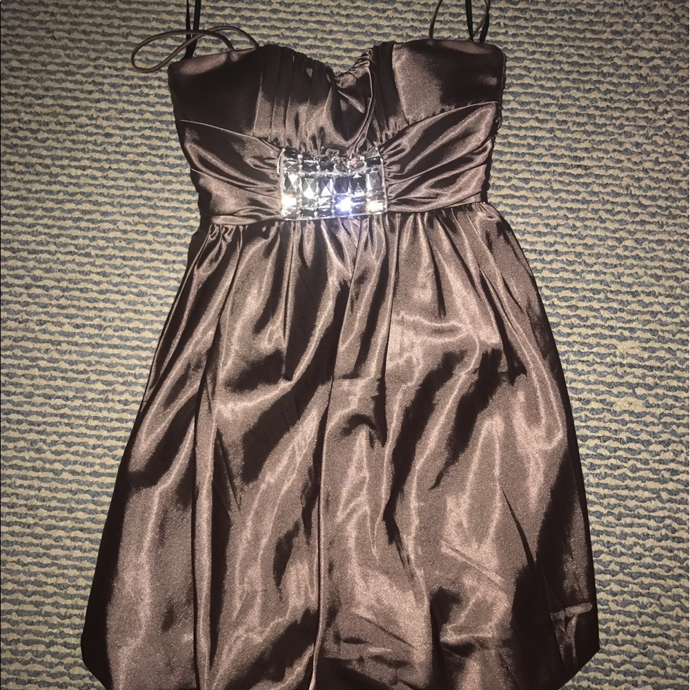 Jessica Mclintock grey bubble hem dress