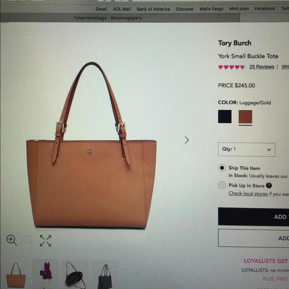 Tory Burch York Small Buckle Tote