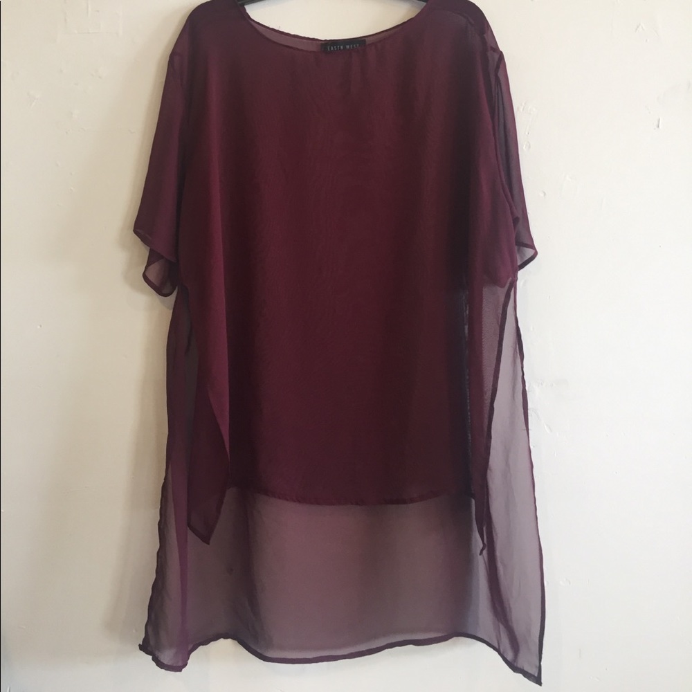 Maroon sheer tee shirt