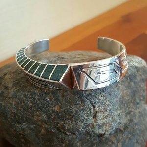Navajo Sterling Silver Bracelet by Lonn Parker